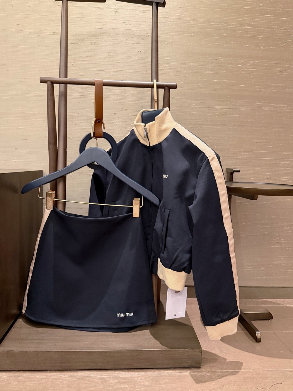 Miu Miu jacket coat and short skirt set